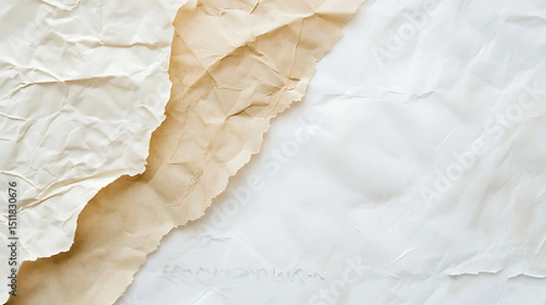 Obraz Recycled Paper Texture Background, Off White and Beige Handmade Paper, Textarea