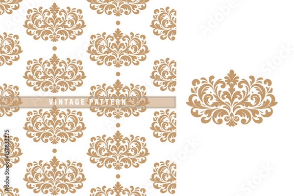 Fototapeta set of ornamental design elements. vintage pattern