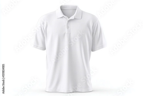 Obraz This simple white polo shirt is neatly presented on a plain background, highlighting its classic design and versatility.