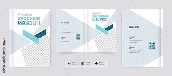 Obraz Abstract Corporate business brochure cover page annual report book cover profile design template elegant modern editable text file