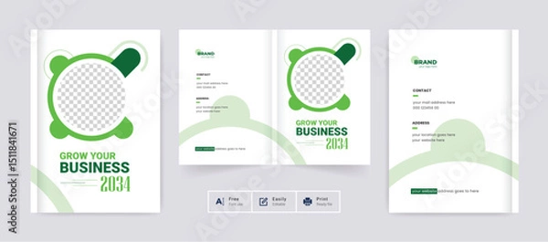 Obraz Abstract Corporate business brochure cover page annual report book cover profile design template elegant modern editable text file