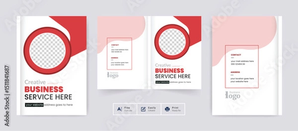 Obraz Abstract Corporate business brochure cover page annual report book cover profile design template elegant modern editable text file