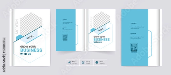 Obraz Abstract Corporate business brochure cover page annual report book cover profile design template elegant modern editable text file