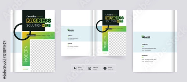 Obraz Abstract Corporate business brochure cover page annual report book cover profile design template elegant modern editable text file