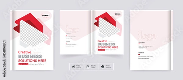 Obraz Abstract Corporate business brochure cover page annual report book cover profile design template elegant modern editable text file
