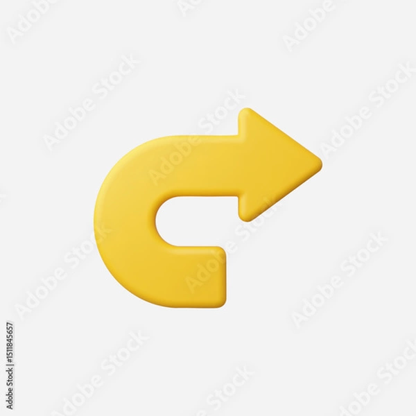 Fototapeta 3d Realistic Return icon vector Illustration