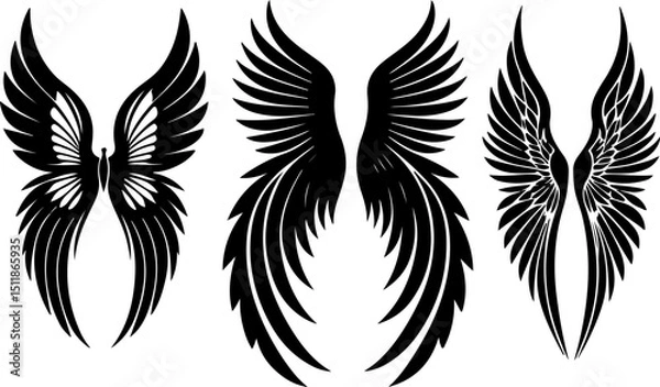 Obraz vector silhouette of a bird wings