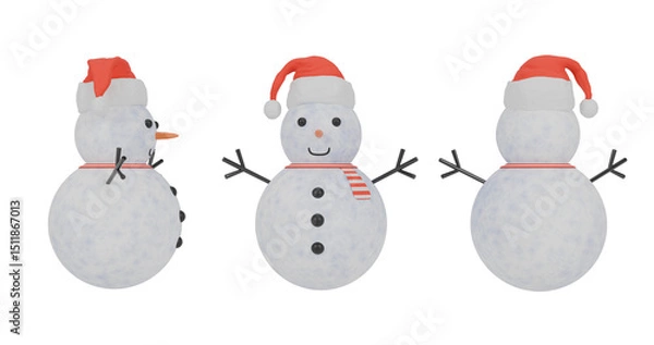 Obraz christmas snowmann transparent background