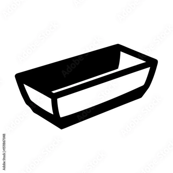 Fototapeta Bold silhouette of a rectangular container or tray viewed at an angle