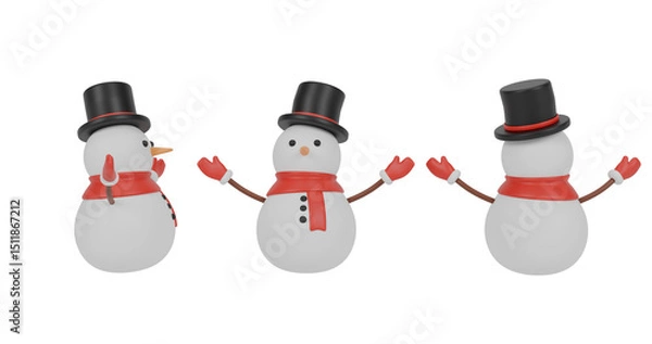 Obraz christmas snowmann transparent background