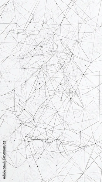 Obraz Networked Complexity: An Abstract Depiction of Interconnectedness on a White canvas