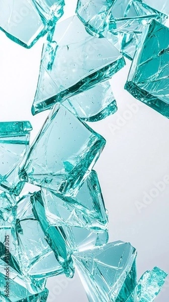Obraz Fragmented Reality: A cascade of crystalline shards reflecting the light