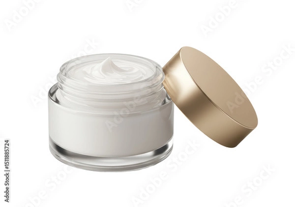 Fototapeta Isolated Open Jar of White Face Cream