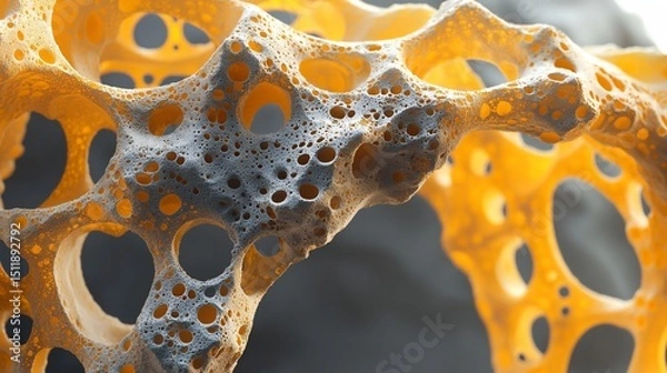 Obraz Intricate porous structure with interconnected cavities and complex formations