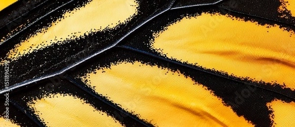 Obraz Striking close-up of butterfly wing texture featuring yellow and black tones