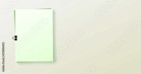 Fototapeta blank note paper on white background template