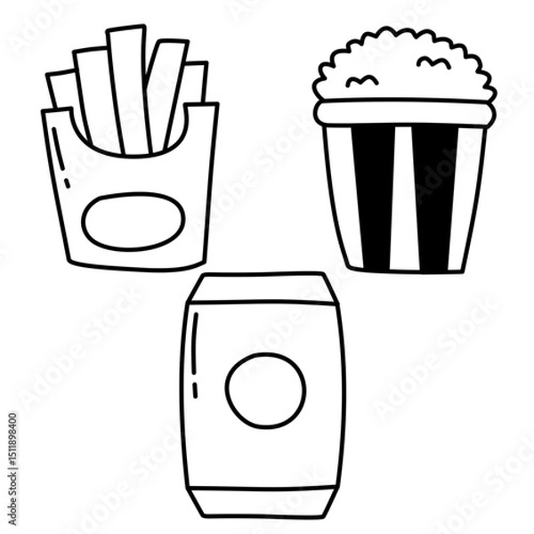 Obraz cinema snacks icon set