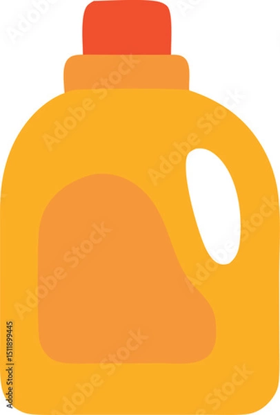 Obraz Yellow plastic bottle with a red lid. Ideal for product packaging designs, recycling concepts, household cleaning product mockups, and health product labels.
