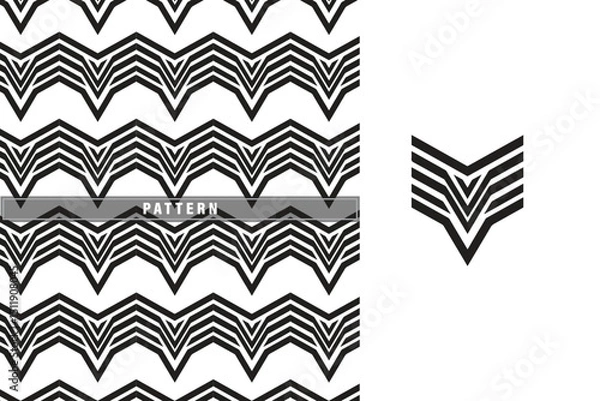 Fototapeta seamless geometric pattern with black lines