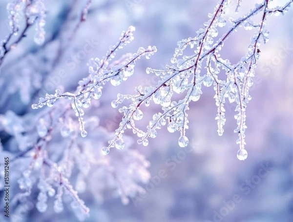 Obraz A branch covered in ice and snow