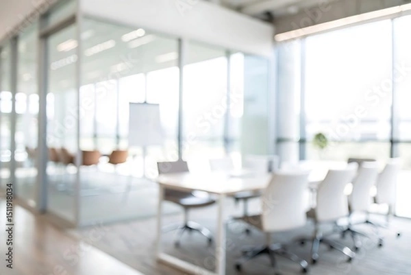 Obraz Modern blurred office space with meeting area