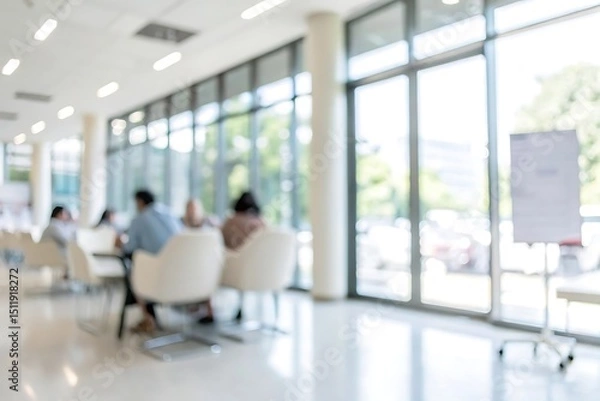 Obraz Blurred view of a modern waiting area in a public building