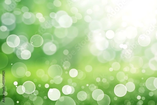 Obraz Soft green bokeh background with shimmering light effects
