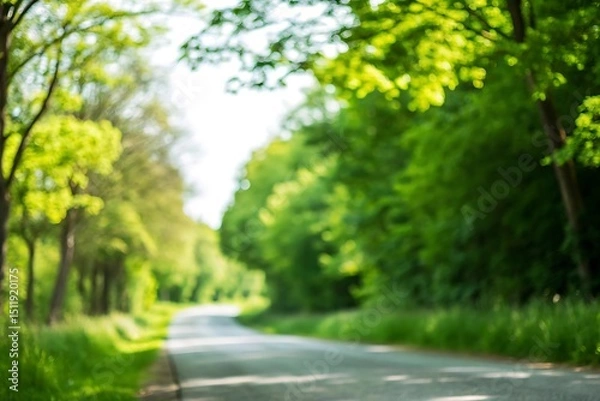 Obraz Serene blurred pathway through a lush green forest
