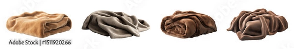 Obraz Different shades of crumpled blankets offer warmth and comfort on transparent background