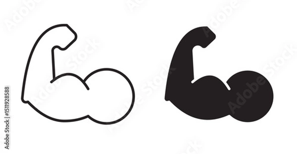 Obraz Muscle icon set flat style. Vector illustration collection.