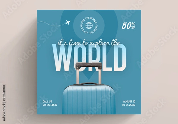 Obraz Travel Social Media Post Layout