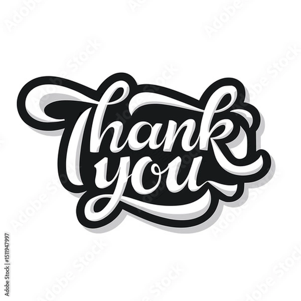 Fototapeta Playful Cursive Thank You Design for Modern Aesthetics
