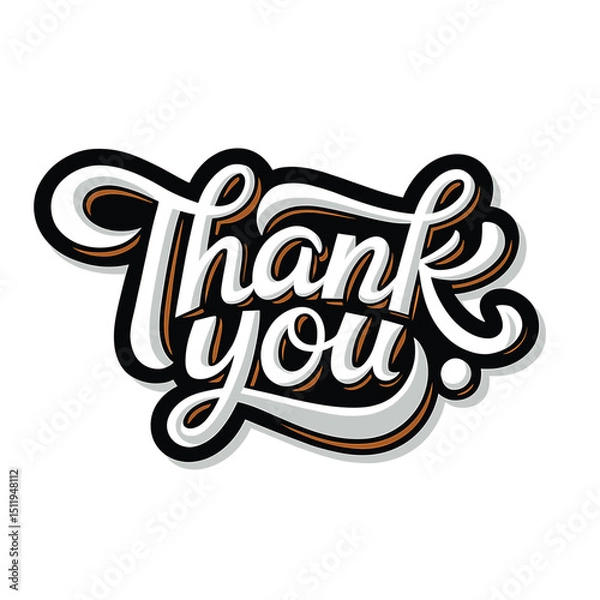 Fototapeta Playful Cursive Thank You Design for Modern Aesthetics