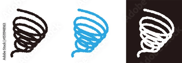 Fototapeta ぐるぐる、モヤモヤのマーク。不安、悩み、困惑などのネガティブな感情のアイコン。ベクターイラスト素材。