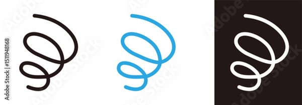 Obraz ぐるぐる、モヤモヤのマーク。不安、悩み、困惑などのネガティブな感情のアイコン。ベクターイラスト素材。