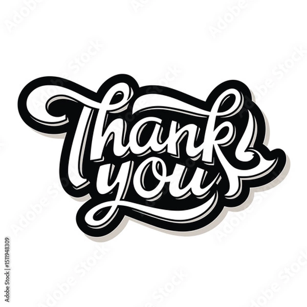Fototapeta Playful Cursive Thank You Design for Modern Aesthetics