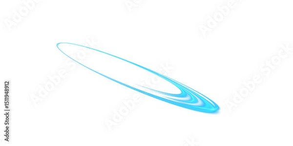 Fototapeta PNG Light Arc with Glowing Blue Stream and Speed Effect for Sci Fi Interface or Digital Visual FX