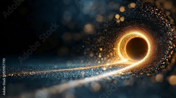 Obraz Cosmic Swirls: An artist's visualization unveils the mysterious beauty of a black hole, capturing the dramatic forces of light and matter in a captivating display.