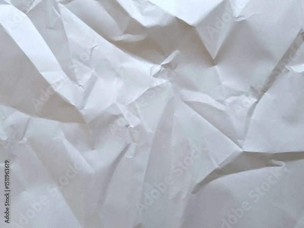 Obraz Crumpled light paper. Paper background. Texture paper background. Clean crumpled paper