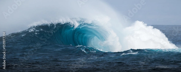 Fototapeta Massive ocean wave crashing — raw power of nature