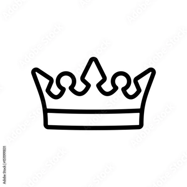 Obraz Royal crown black line art icon sign vector illustration