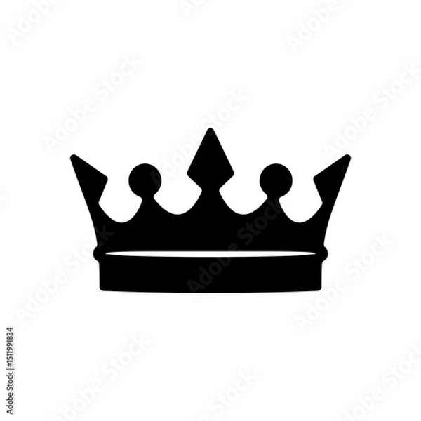 Obraz Royal crown black silhouette icon sign vector illustration
