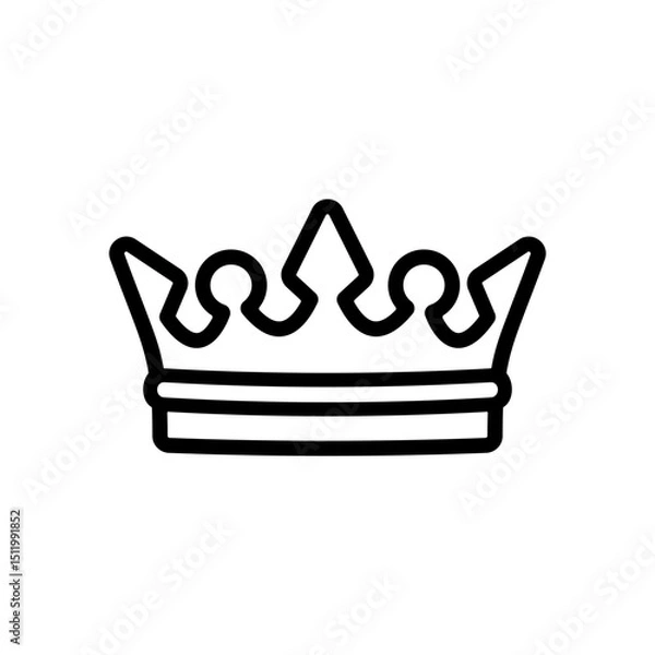Obraz Royal crown black line art icon sign vector illustration