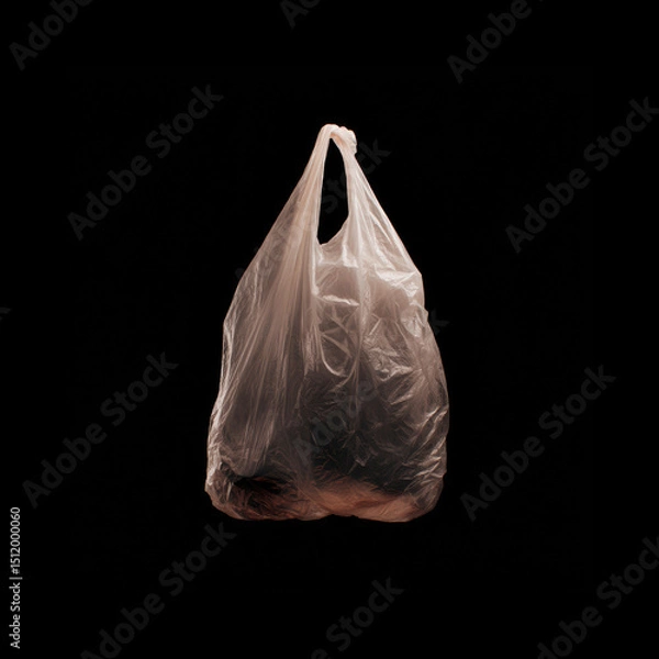 Fototapeta Bag of trash in dark space