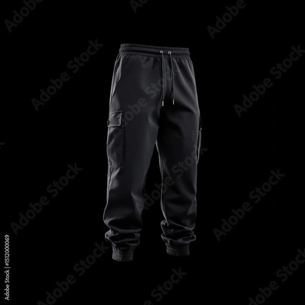 Fototapeta Chic black joggers with comfy pockets