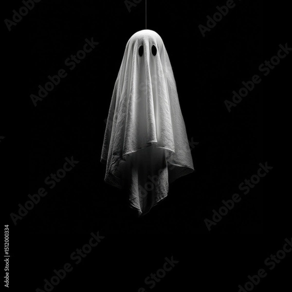 Fototapeta Ghost figure hanging in a dark background setting