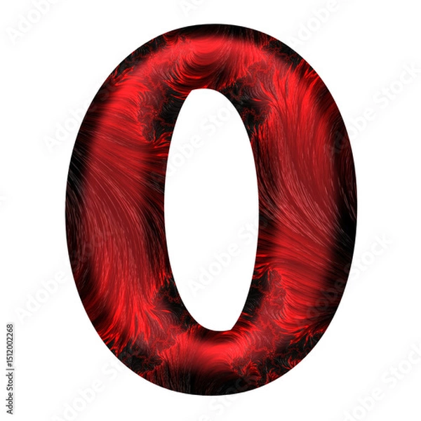 Fototapeta red number zero