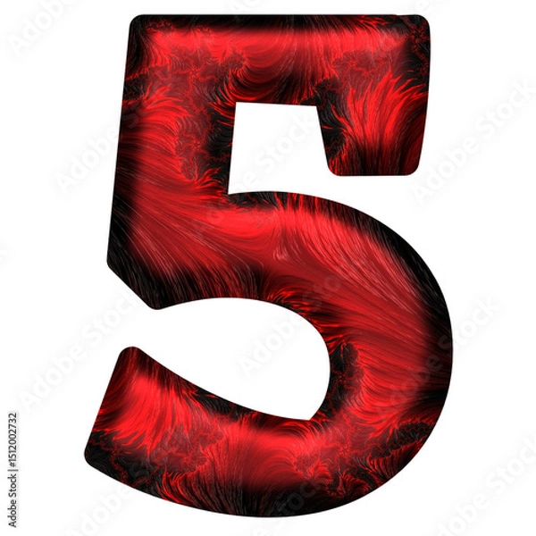 Fototapeta 3d red number 5