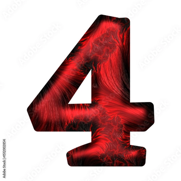 Fototapeta 3d red number 4