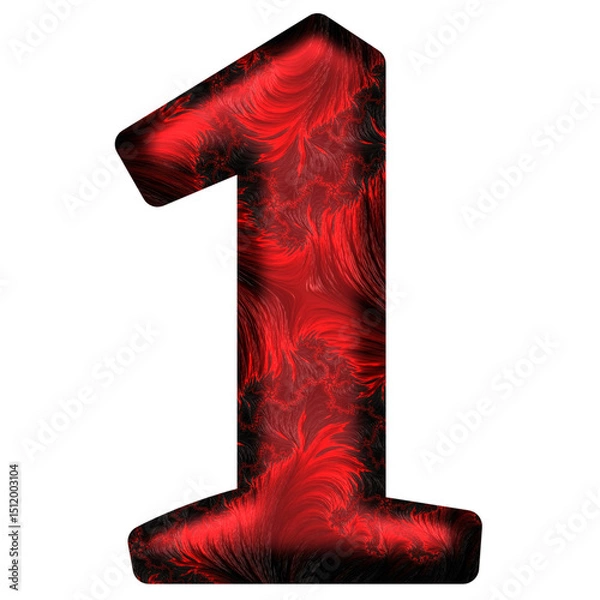 Fototapeta 3d red number 1